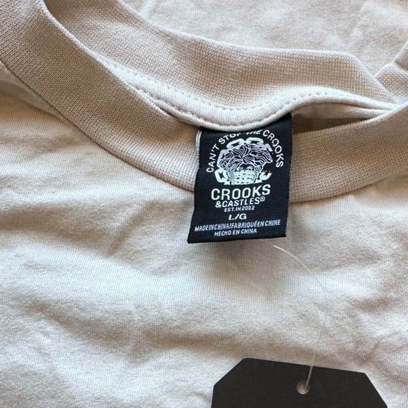 NWT Crooks & Castles The Monolithic Empire Tee in Natural - Picture 6 of 6